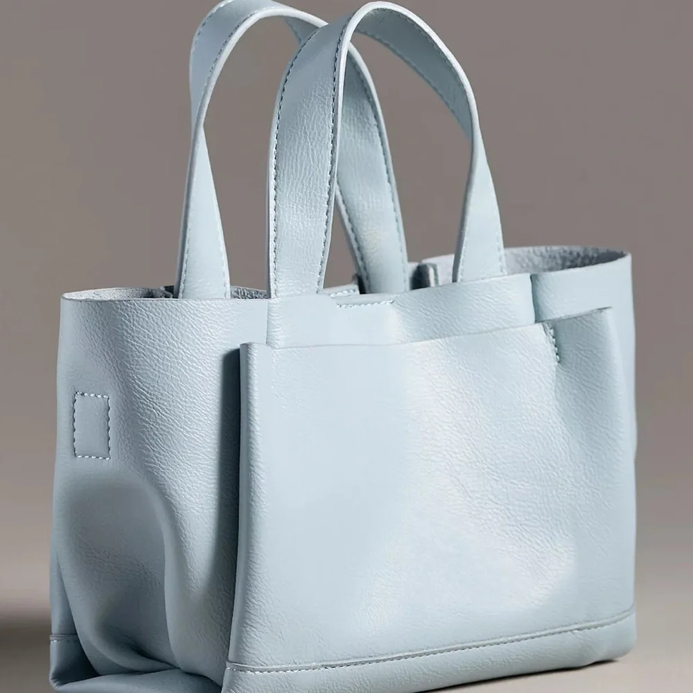 Only worn once! Anthropologie Small Faux-Leather Tote Bag - Picture 3 of 8